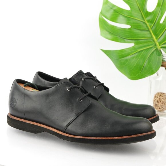 Timberland Mens Stormbuck Lite Oxford Size 13 Black Leather Plain Toe Comfy Shoe - Picture 1 of 11